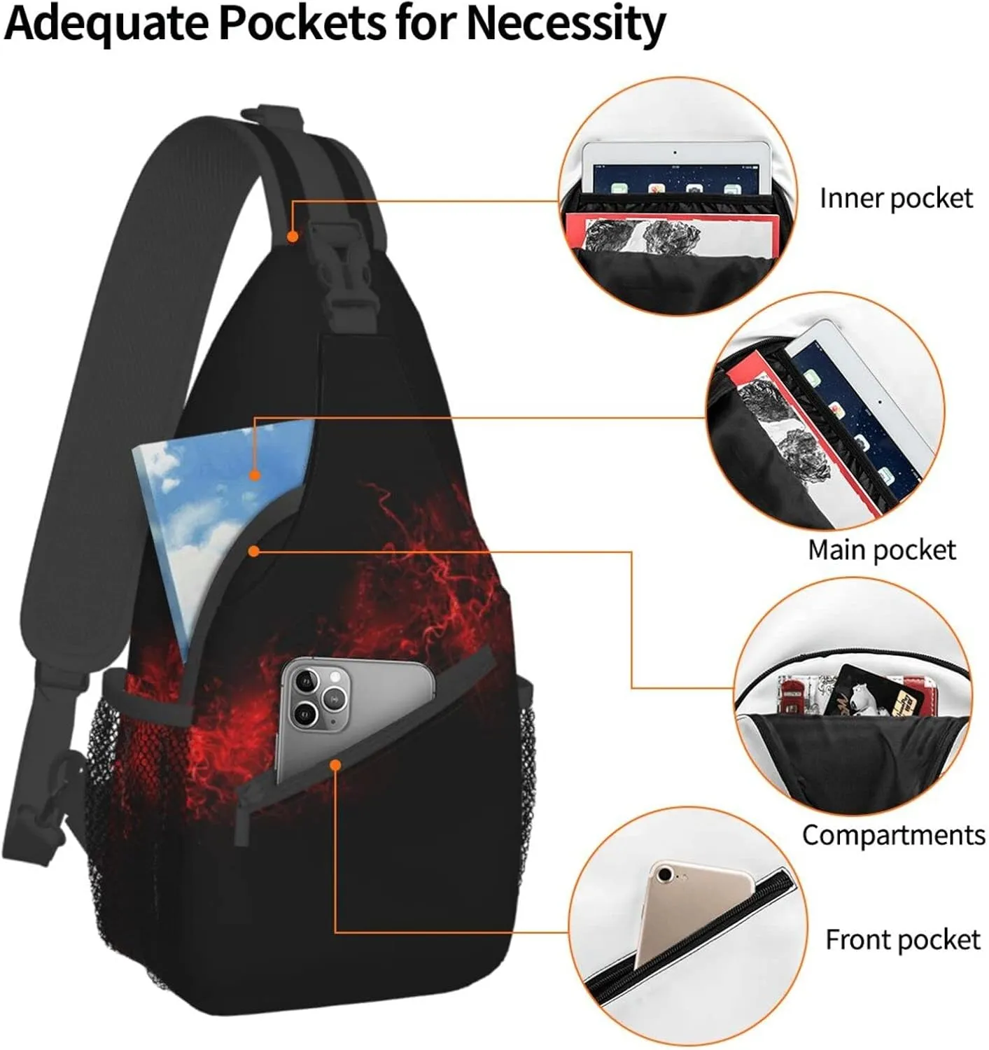 Cigar And Whiskey Cross Chest Bag Diagonally,Crossbody Backpack Travel Hiking Casual Chest Bags Lightweight Sling Bag