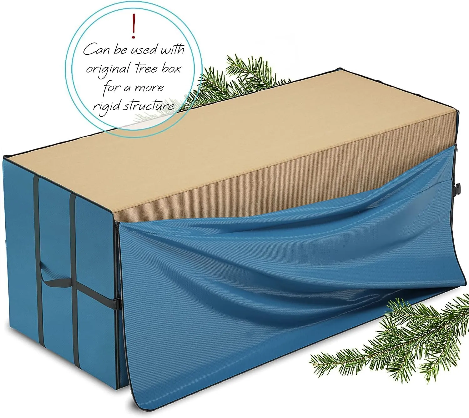 Clara Clark Christmas Tree Storage Bag - Extra Wide Xmas Tree Storage Box Container Made from Durable Oxoford 600D Waterproof Fabric with Handles & Dual Zipper (1, 7.5 ft)