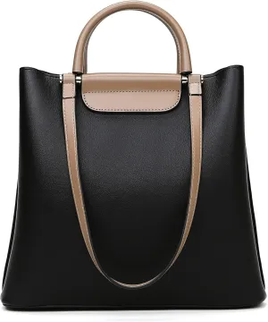 Classic Black Tote Bag for Women Shoulder Purse Crossbody Handbag Birthday Gifts Everyday Satchel for Women