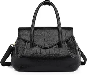 Classic Black Tote Bag for Women Shoulder Purse Crossbody Handbag Birthday Gifts Everyday Satchel for Women