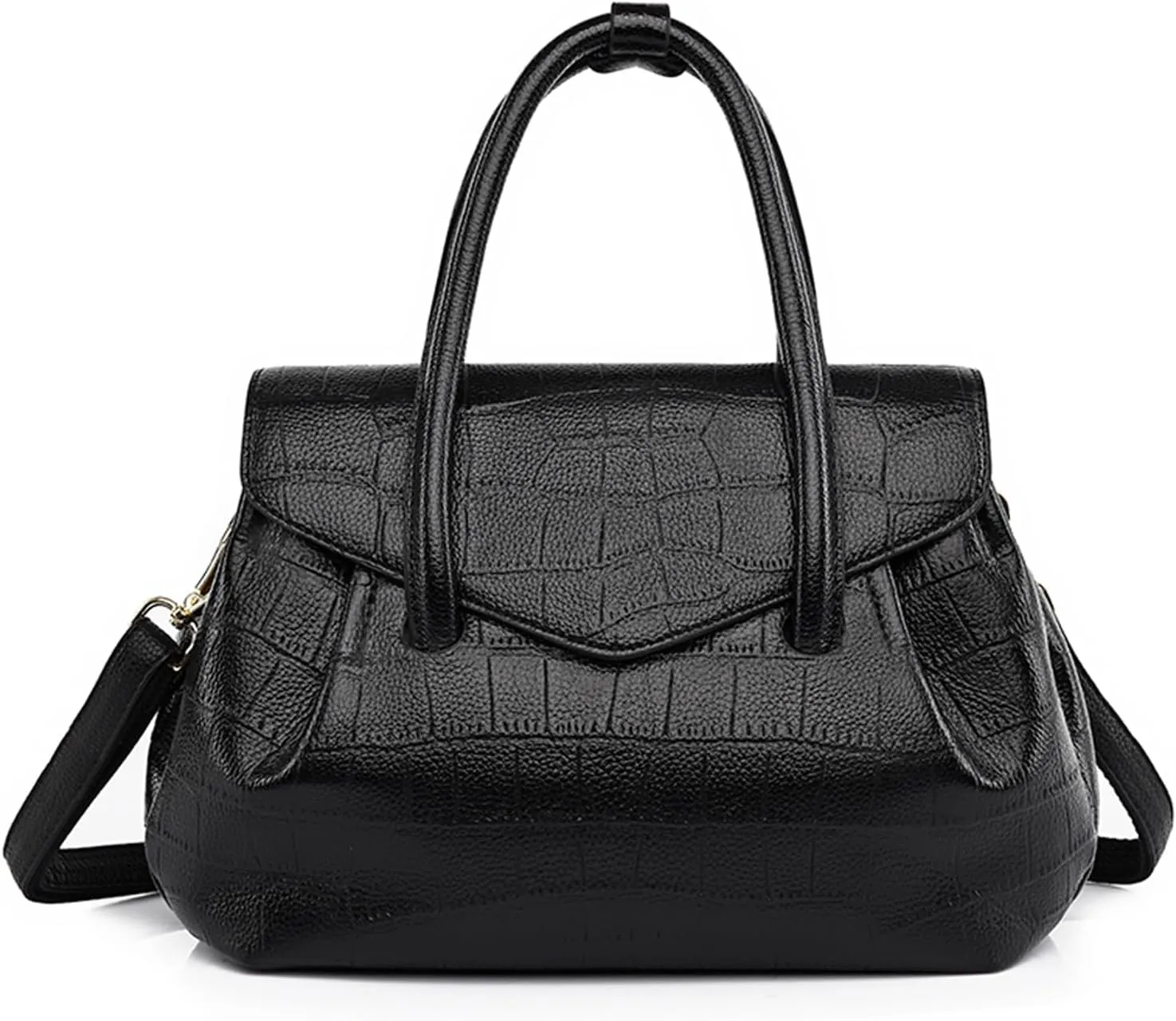 Classic Black Tote Bag for Women Shoulder Purse Crossbody Handbag Birthday Gifts Everyday Satchel for Women