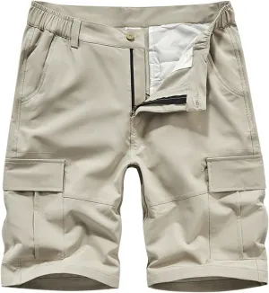 Classic Cargo Shorts for Men Big and Tall Summer Casual Elastic Waist Bermuda Shorts Vintage Sportwear Loose Shorts