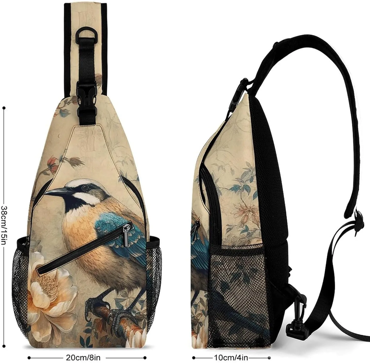 Classical Pattern Flowers Sling Bag Crossbody Bags Cross Body Bag Fanny Packs Chest Bags Sling Purses for Travel