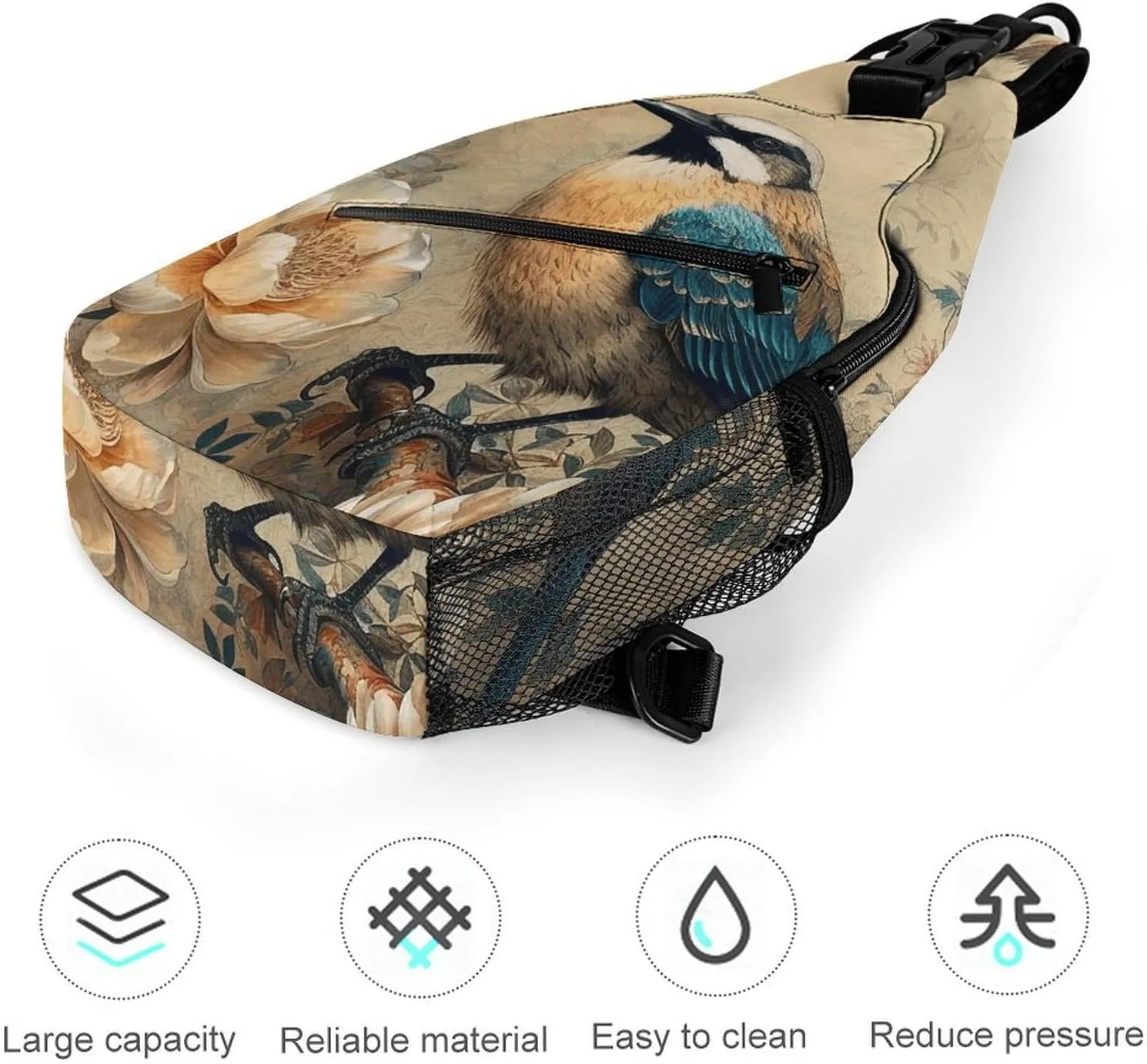 Classical Pattern Flowers Sling Bag Crossbody Bags Cross Body Bag Fanny Packs Chest Bags Sling Purses for Travel