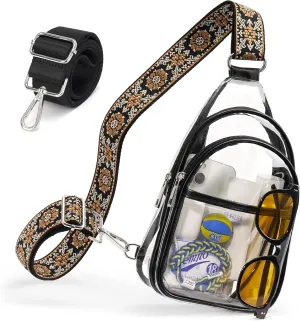 Clear Bags For Events With 2 Extra-Long Straps, 4 Pockets Clear Crossbody Bags For Women