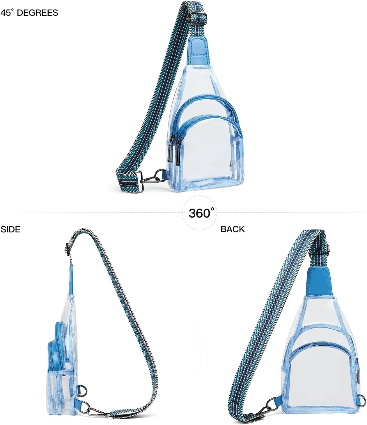 Clear bags Stadium Approved Crossbody Sling Bag Fanny Pack Backpack Purses for Women Men Belt bag for stadium events