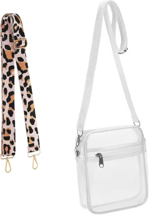 Clear Crossbody Bag with Interchangeable Strap Fashionable Transparent Purse for Travel Shopping and Outdoor Activities Compact Durable Design for Men and Women
