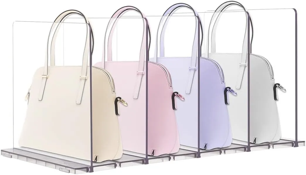 Clear Purse Storage Organizer, Adjustable Divider for Handbags, Transparent Display Shelf for Books, Wallets, Cosmetics & More