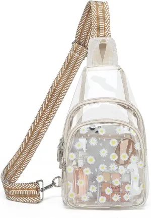 Clear Sling Bag for Stadium Events, Clear Crossbody Bag Stadium Approved, Waterproof Concert Bags for Women, Small