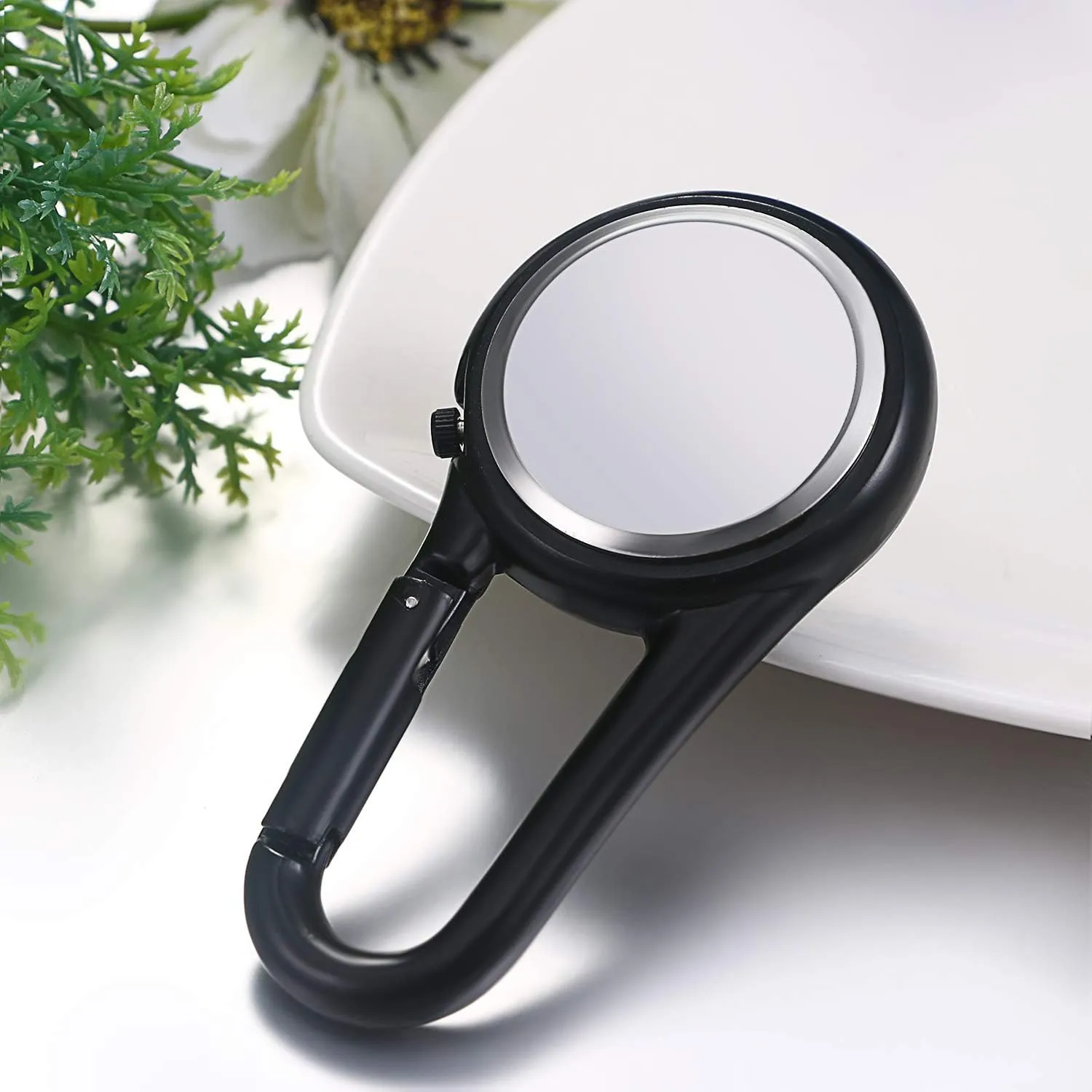 Clip on Watch Carabiner: Men Women Glow in The Dark Fob Watch Waterproof Pocket Watch Novelty Watches for Doctors Nurses Outdoor Activities