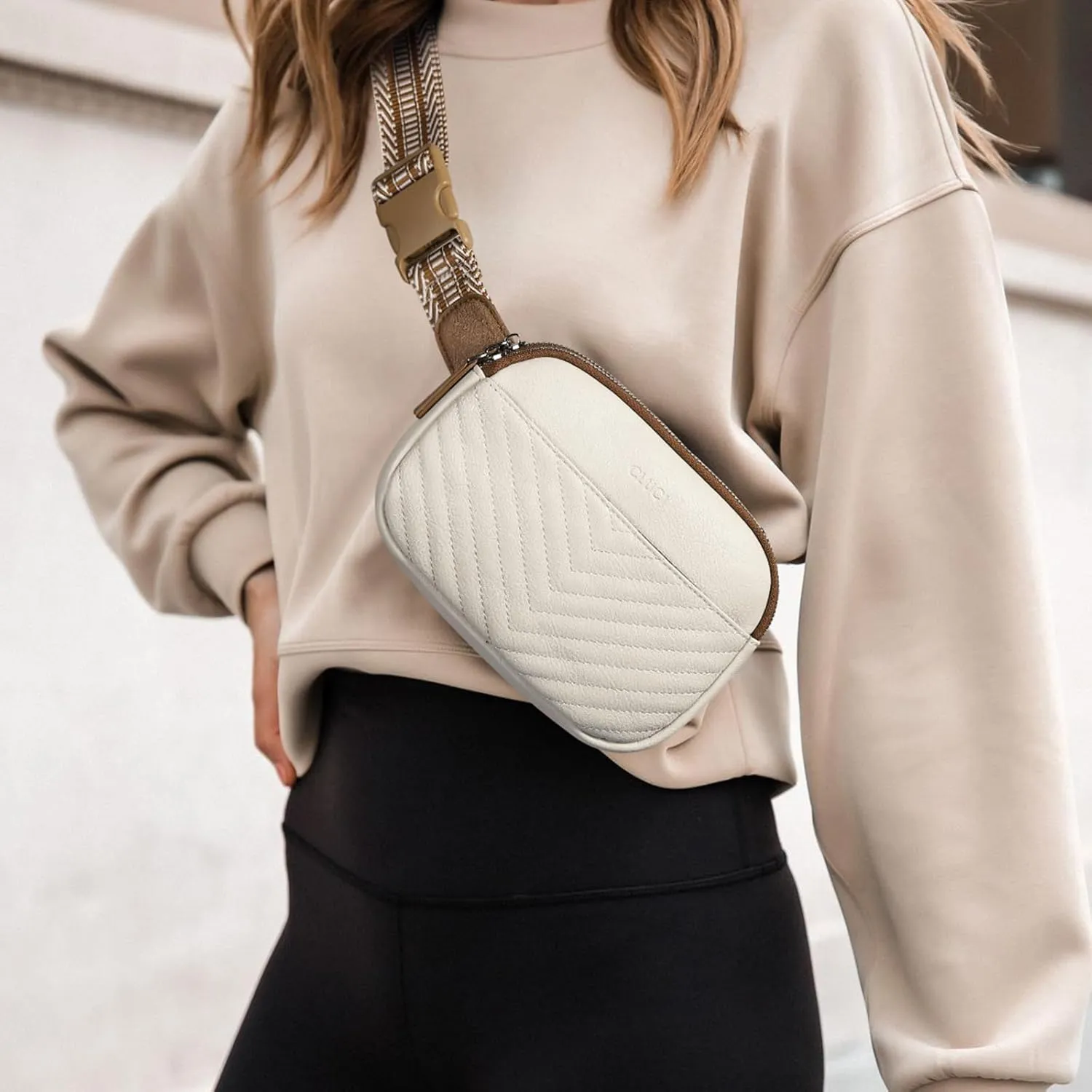 CLUCI Belt Bag for Women, Mini Everywhere Crossbody Waist Bag Adjustable Strap, Vegan Leather Women's Fanny Pack