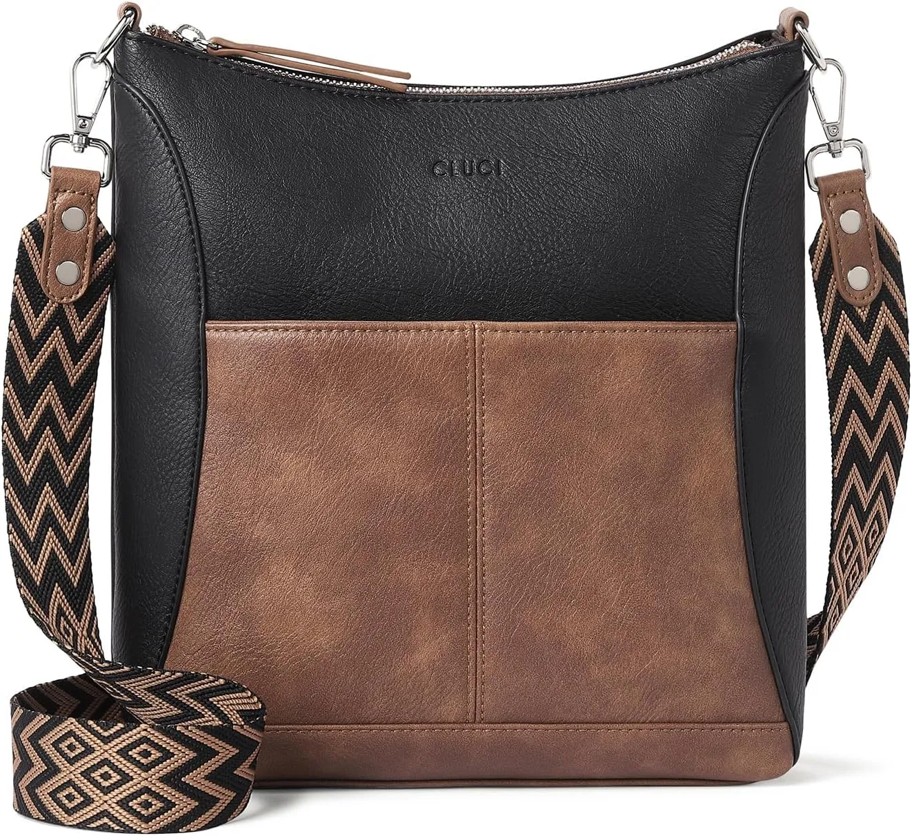 CLUCI Crossbody purses for Women Leather Medium Shoulder Purses Handabgs Vegan Leather Hobo Bags Satchel with Guitar Strap