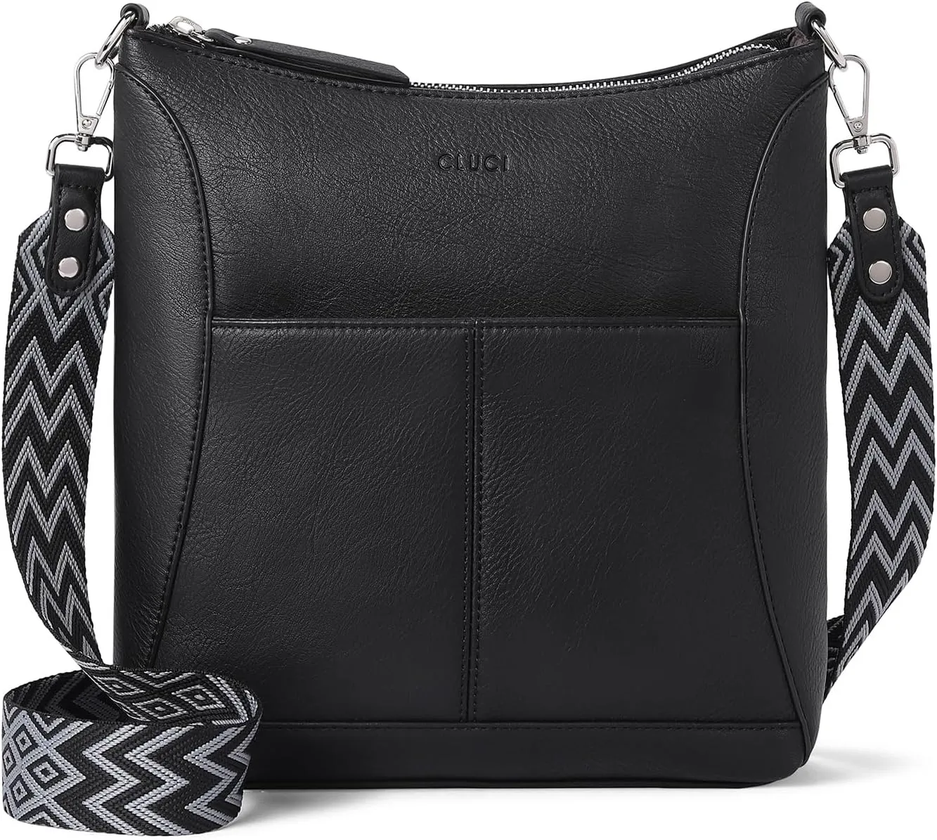 CLUCI Crossbody purses for Women Leather Medium Shoulder Purses Handabgs Vegan Leather Hobo Bags Satchel with Guitar Strap