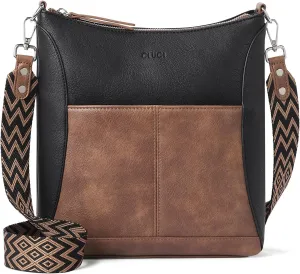CLUCI Crossbody purses for Women Leather Medium Shoulder Purses Handabgs Vegan Leather Hobo Bags Satchel with Guitar Strap