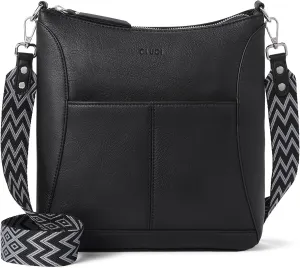 CLUCI Crossbody purses for Women Leather Medium Shoulder Purses Handabgs Vegan Leather Hobo Bags Satchel with Guitar Strap