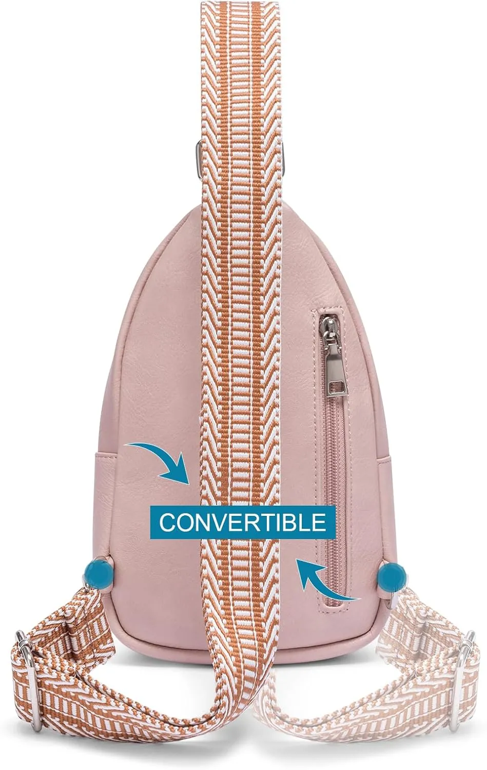 CLUCI Small Sling Bag for Women, Vegan Leather Fanny Pack Crossbody Bags for Women, Chest Bag With Guitar Strap