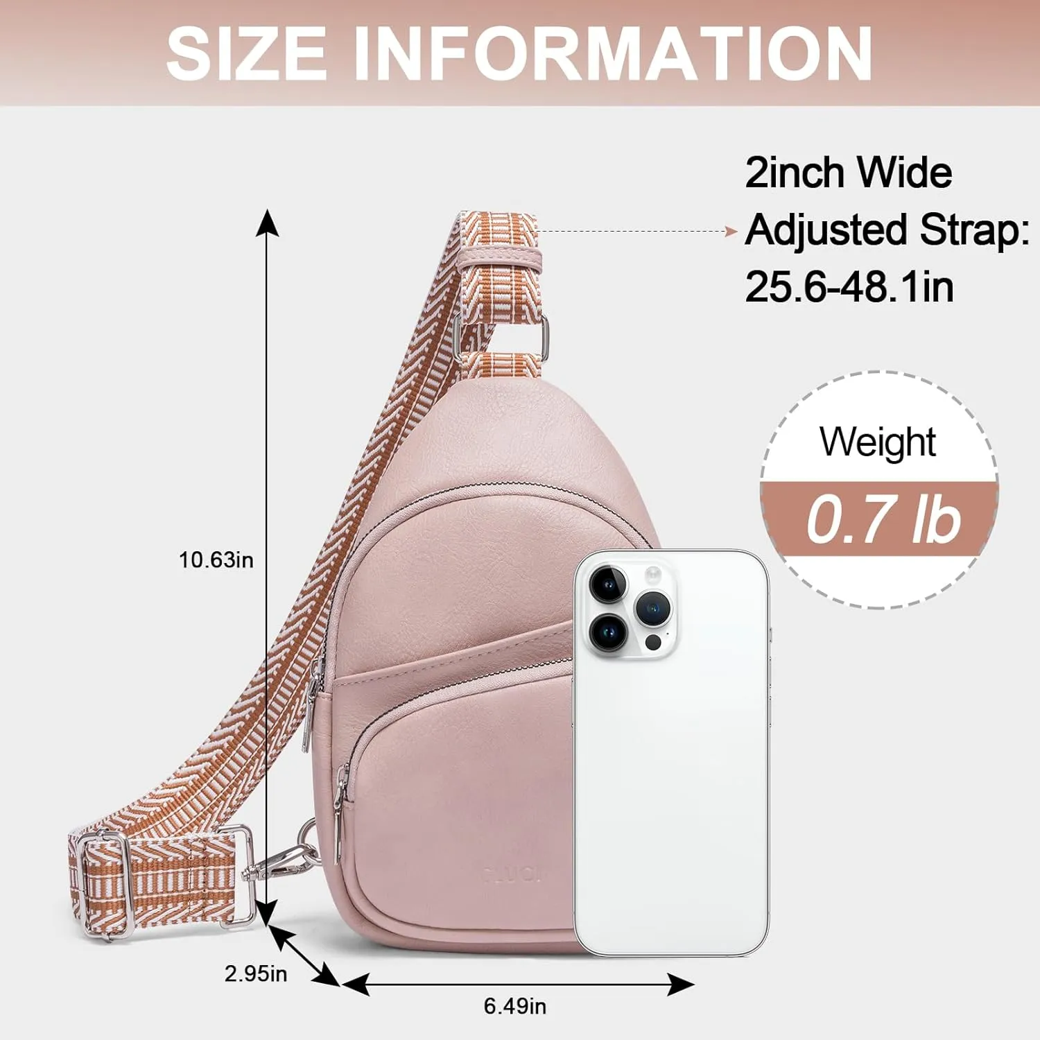 CLUCI Small Sling Bag for Women, Vegan Leather Fanny Pack Crossbody Bags for Women, Chest Bag With Guitar Strap