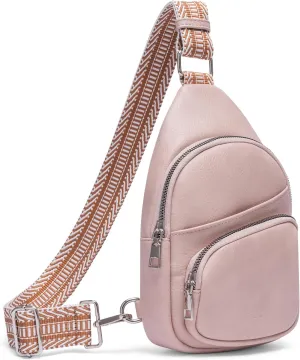 CLUCI Small Sling Bag for Women, Vegan Leather Fanny Pack Crossbody Bags for Women, Chest Bag With Guitar Strap