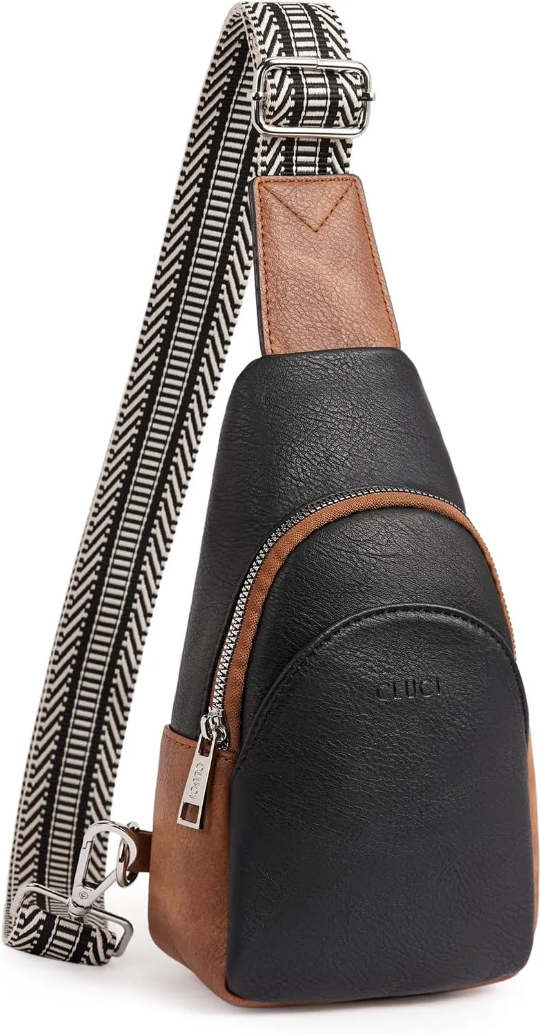 CLUCI Small Sling Bag for Women,Vegan Leather Crossbody Bags for Women,Fanny Packs with Guitar Strap
