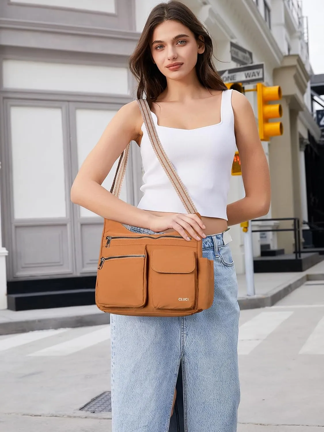 CLUCI Travel Purses for Women, Waterproof Nylon Crossbody Bags for Woman Trendy, Anti Theft Shoulder Bag for Ladies