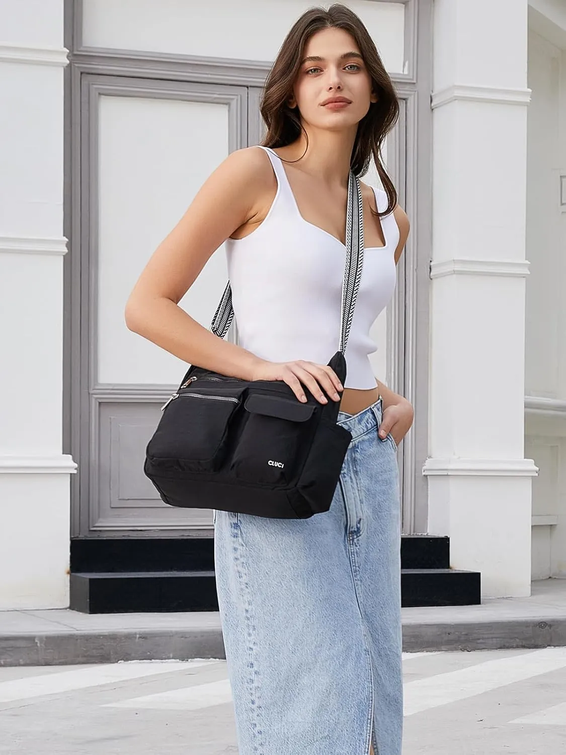 CLUCI Travel Purses for Women, Waterproof Nylon Crossbody Bags for Woman Trendy, Anti Theft Shoulder Bag for Ladies