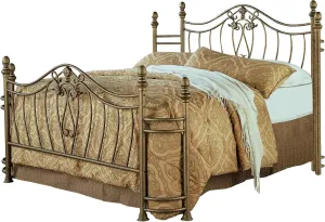 Coaster Home Furnishings Sydney Traditional Wood Eastern King Size Open Frame Bed Frame 53-inch Headboard Brushed Gold 300171KE