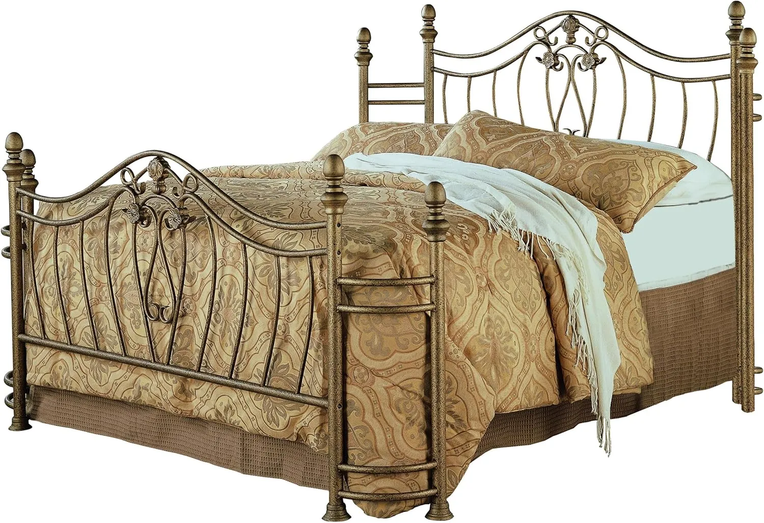 Coaster Home Furnishings Sydney Traditional Wood Eastern King Size Open Frame Bed Frame 53-inch Headboard Brushed Gold 300171KE