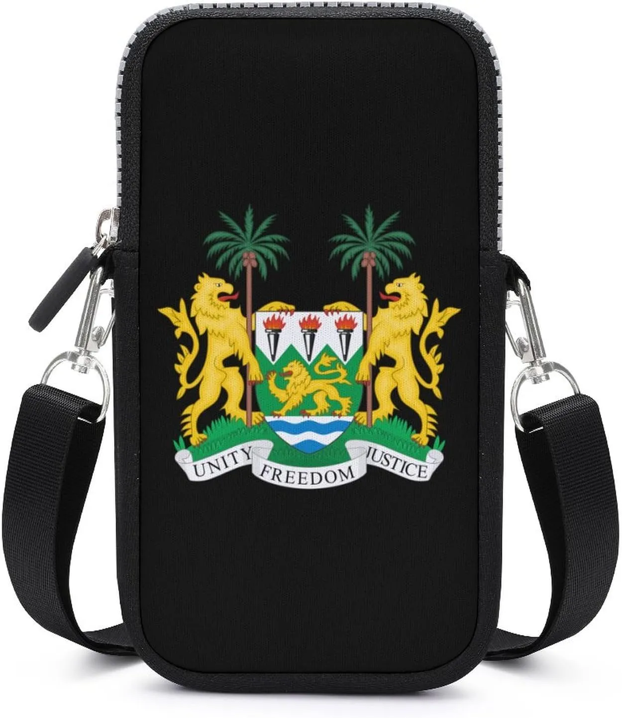 Coat Arms of Sierra Leone Women Crossbody Phone Purse Adjustable Strap Cell Phone Shoulder Bag Small Belt Bag