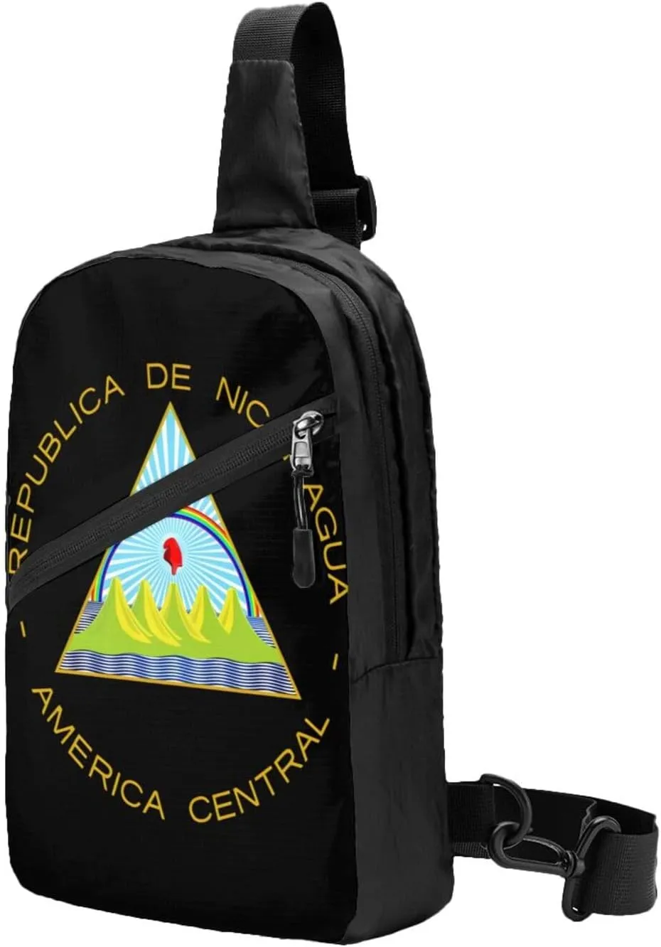 Coat of Arms of Nicaragua Crossbody Bag Portable Sling Bags Foldable Chest Daypack Reusable Sports Shoulder Backpack Diagonally Casual Rucksack Travel Bag