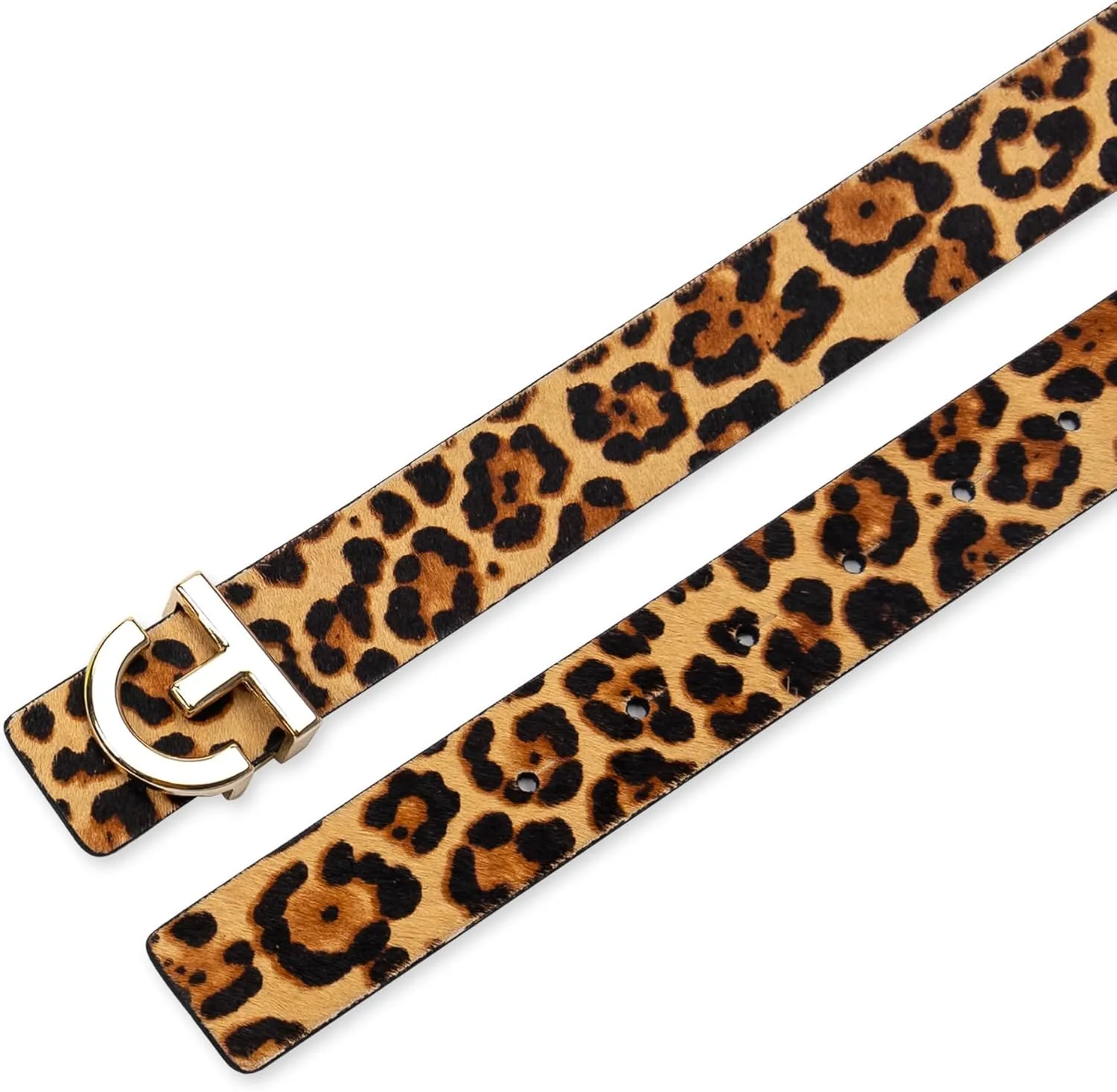 Cole Haan Women's Casual Logo Plaque Buckle Belt
