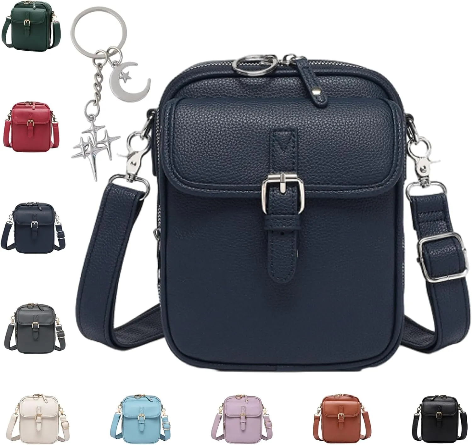 Collaboraten1 Crossbody Leather Bag, Urvashi Crossbody Leather Bag, Adjustable Shoulder Strap 10Card Slots Shoulder Bags