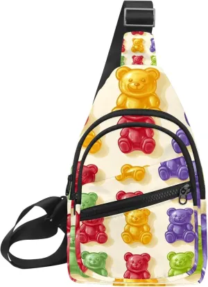 colorful gummy bears (1) Sling Bag for Women Travel Shoulder Bag Chest Bag