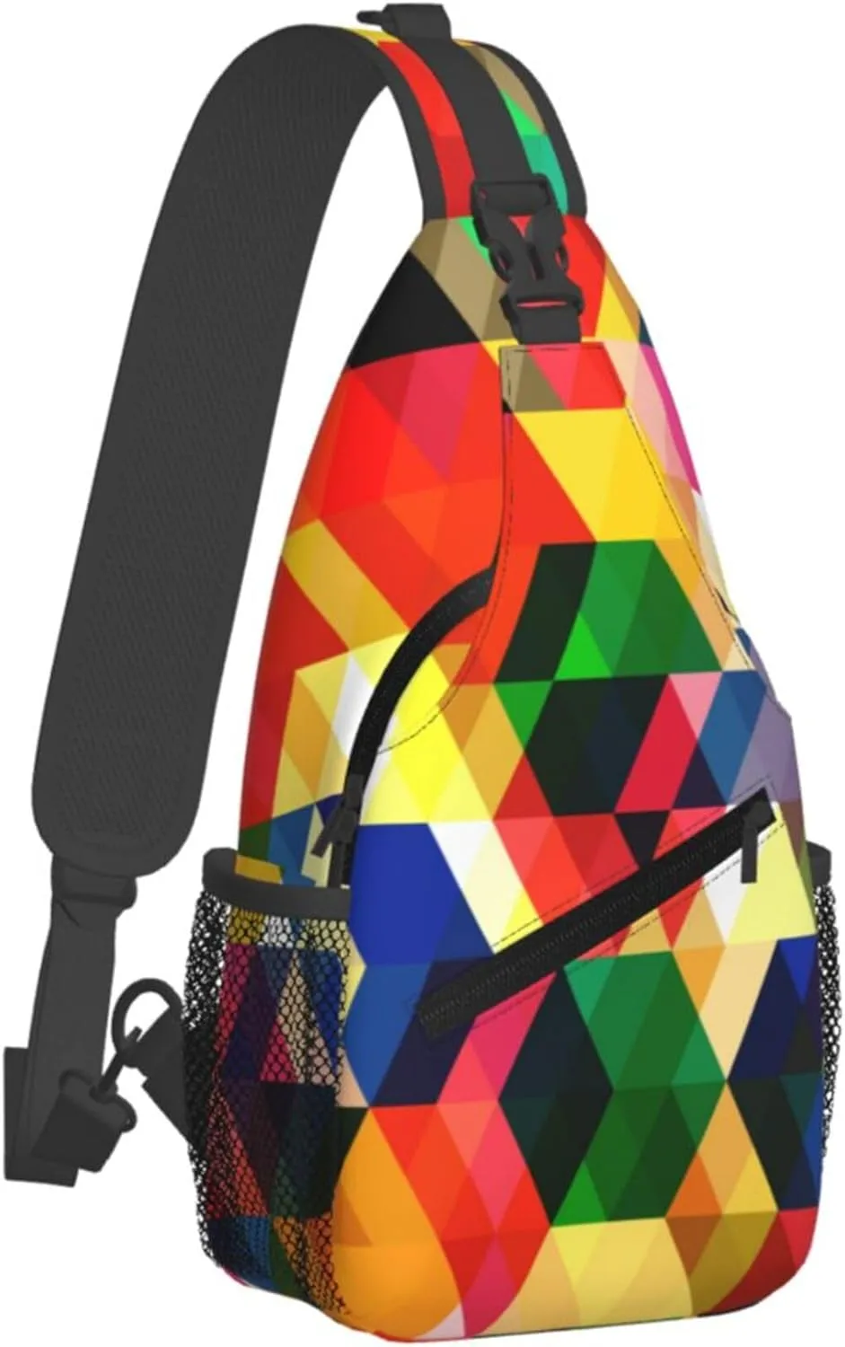 Colorful Puzzle Pattern Sling Backpack Crossbody Bag, Chest Bag Daypack for Outdoors Hiking Traveling