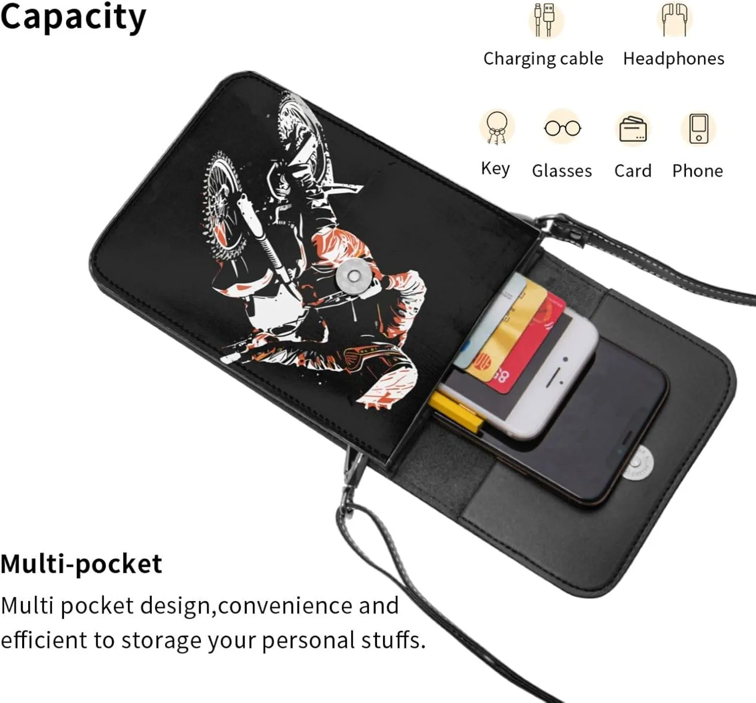 Colorful shark Leather Crossbody Phone Purse for Women Cute Wallet Bags Lightweight Mini Sling Bag