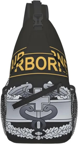 Combat Medic Badge With Airborne Small Crossbody Backpack Sling Bag For Men Women Mini One Shoulder Chest Bags Gym Sport Travel Hiking Daypack