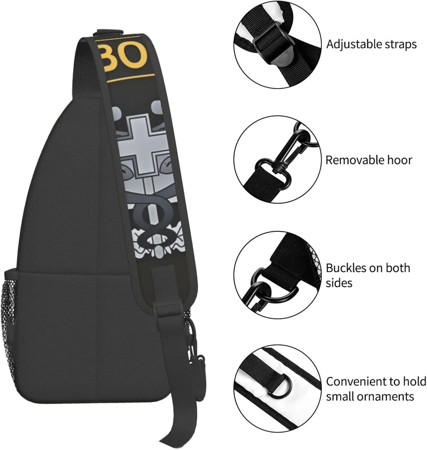 Combat Medic Badge With Airborne Small Crossbody Backpack Sling Bag For Men Women Mini One Shoulder Chest Bags Gym Sport Travel Hiking Daypack