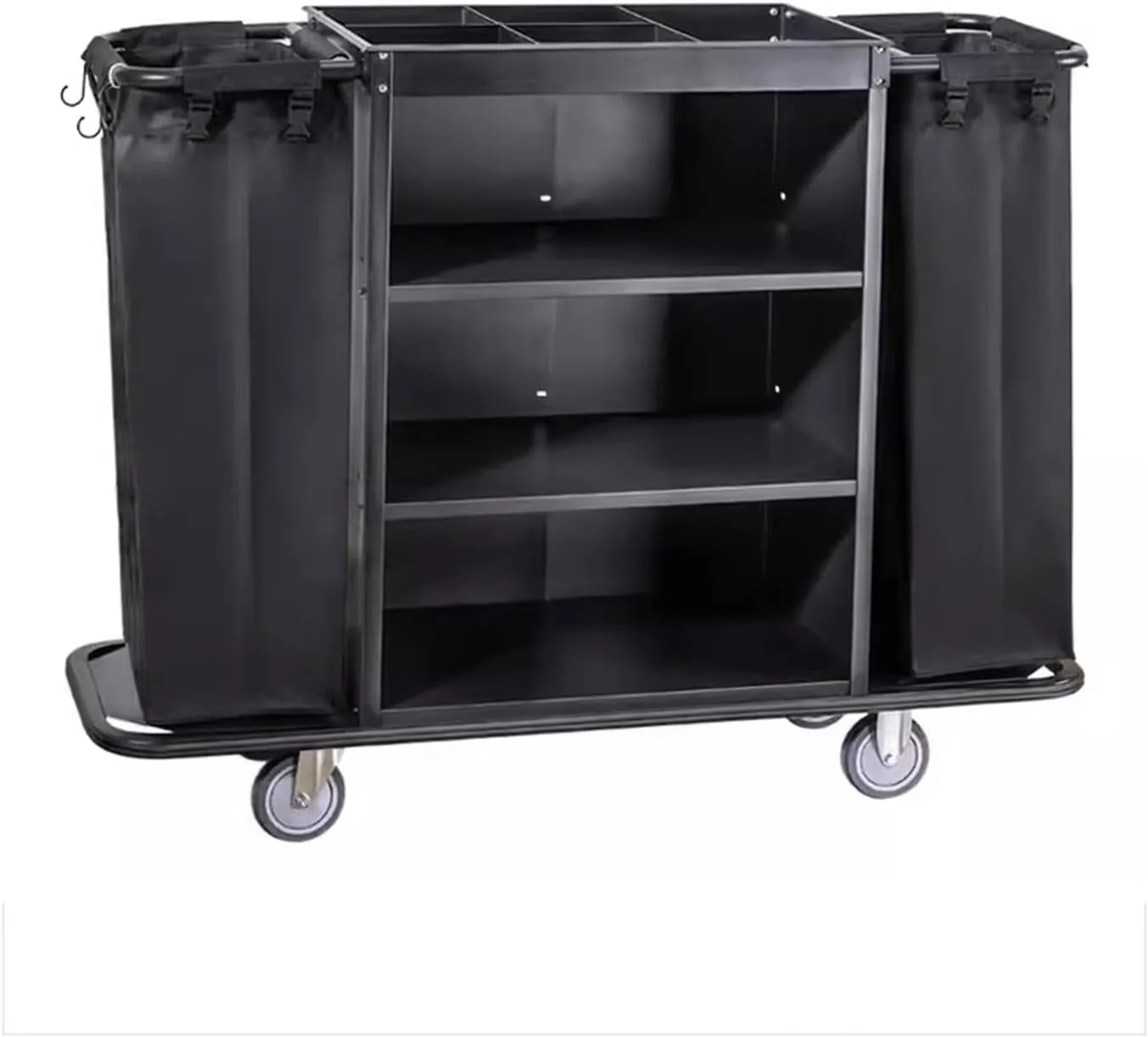 Commercial Laundry Cart with Wheels Hotel Rooms Multifunctional Hand-push Cloth Trolley Cleaning Work Trolley Cleaning Trolley Cloth Bag Guest Cleaning Service Trolley Rolling Laundry Sorter Cart
