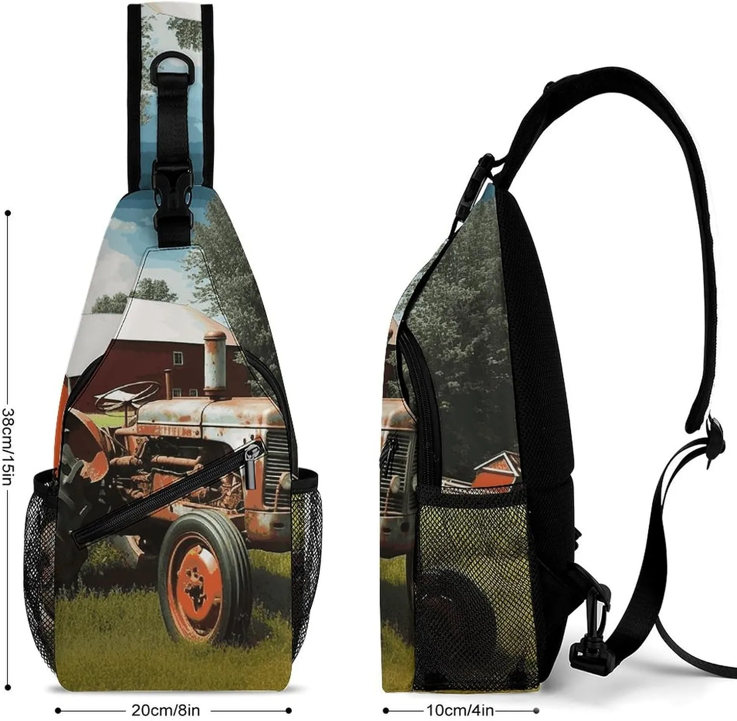 Company Farm Tractor Crossbody Small Sling Backpack Sling Bag for Women Men Travel Hiking Chest Bag Daypack