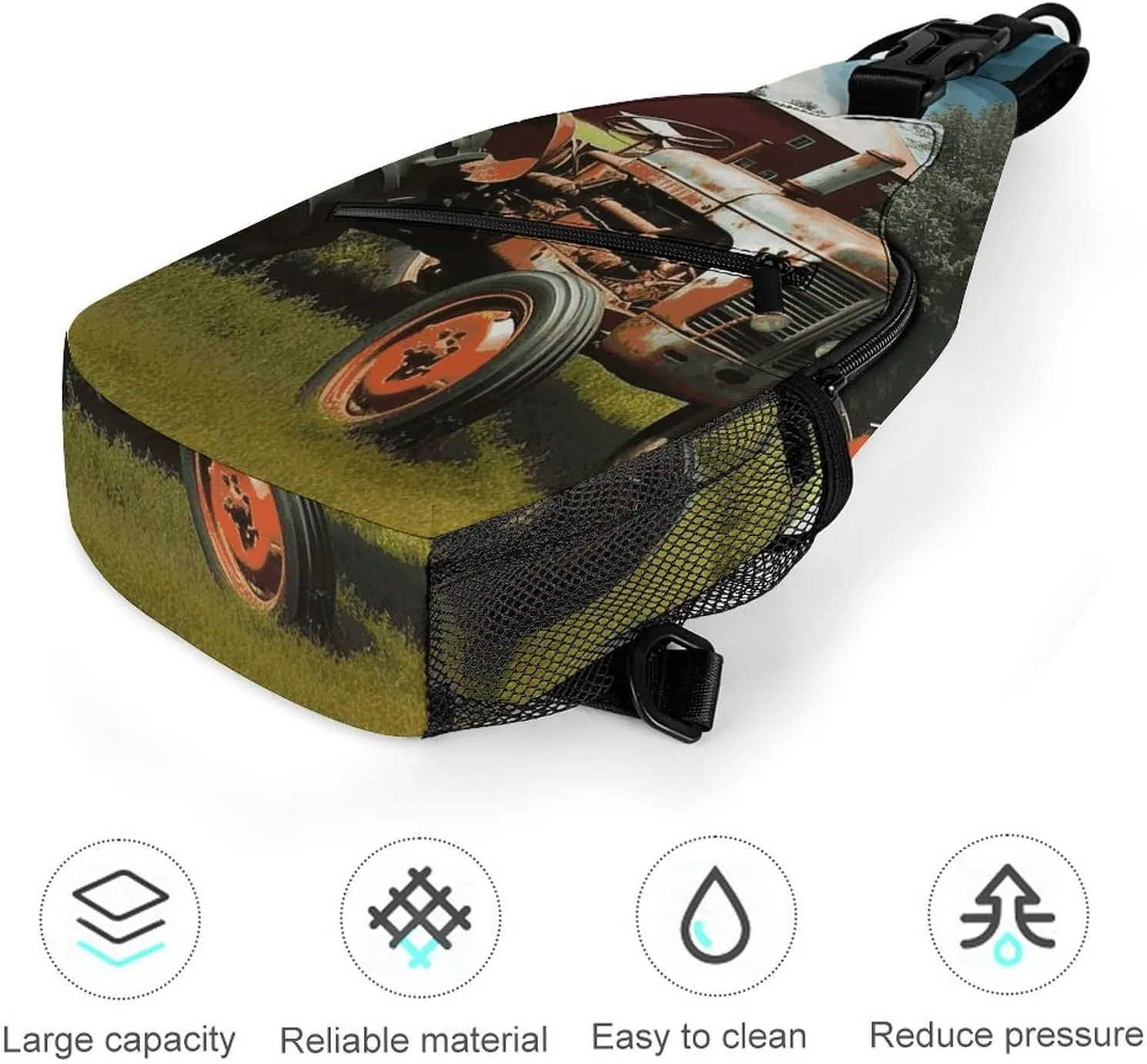 Company Farm Tractor Crossbody Small Sling Backpack Sling Bag for Women Men Travel Hiking Chest Bag Daypack