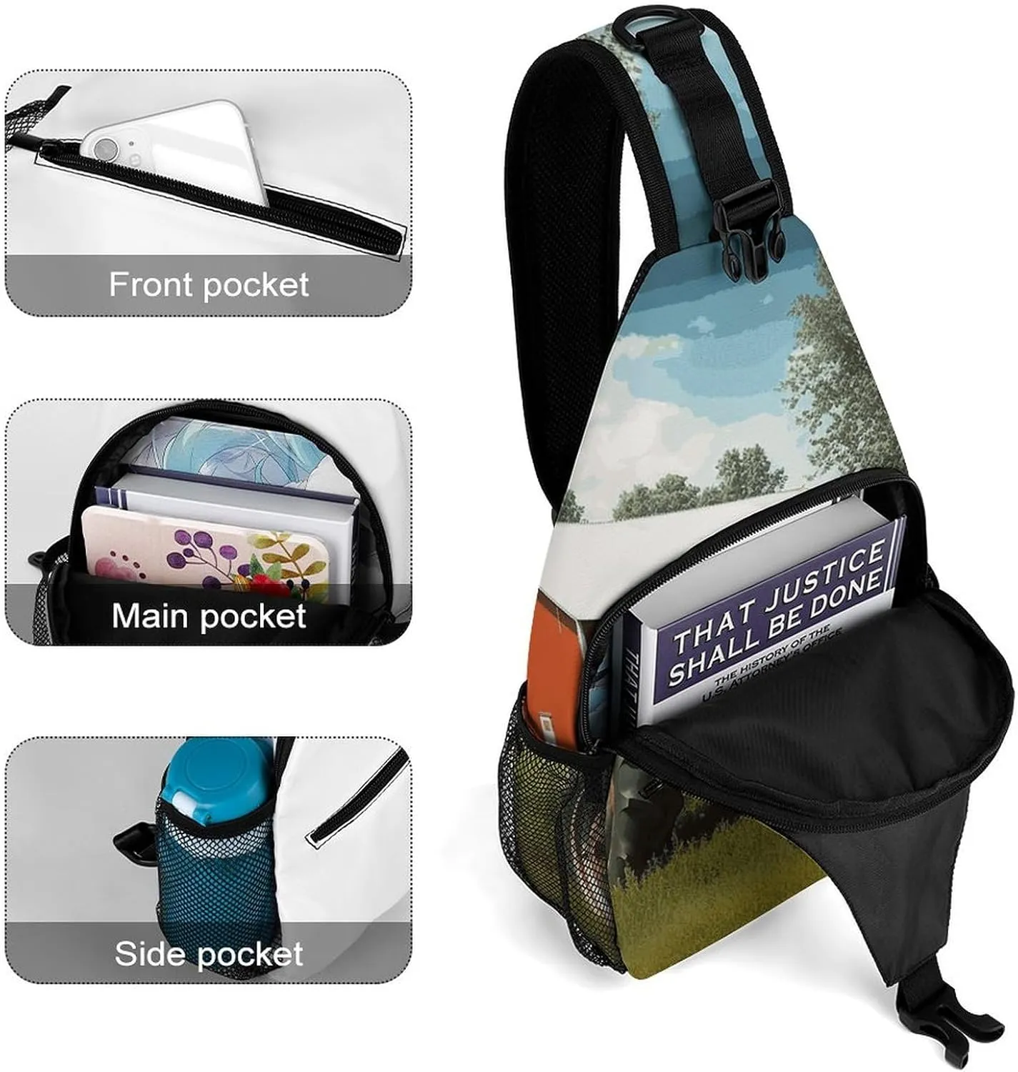 Company Farm Tractor Crossbody Small Sling Backpack Sling Bag for Women Men Travel Hiking Chest Bag Daypack