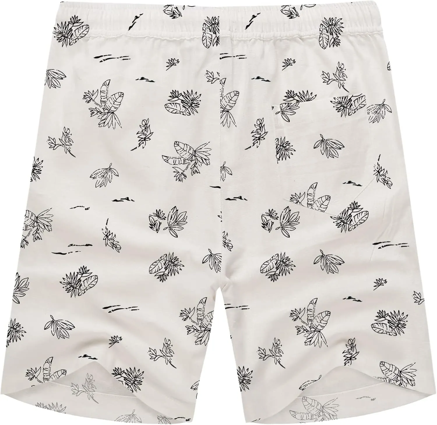 COOFANDY Men's Linen Shorts Casual Elastic Waist Drawstring Summer Beach Shorts