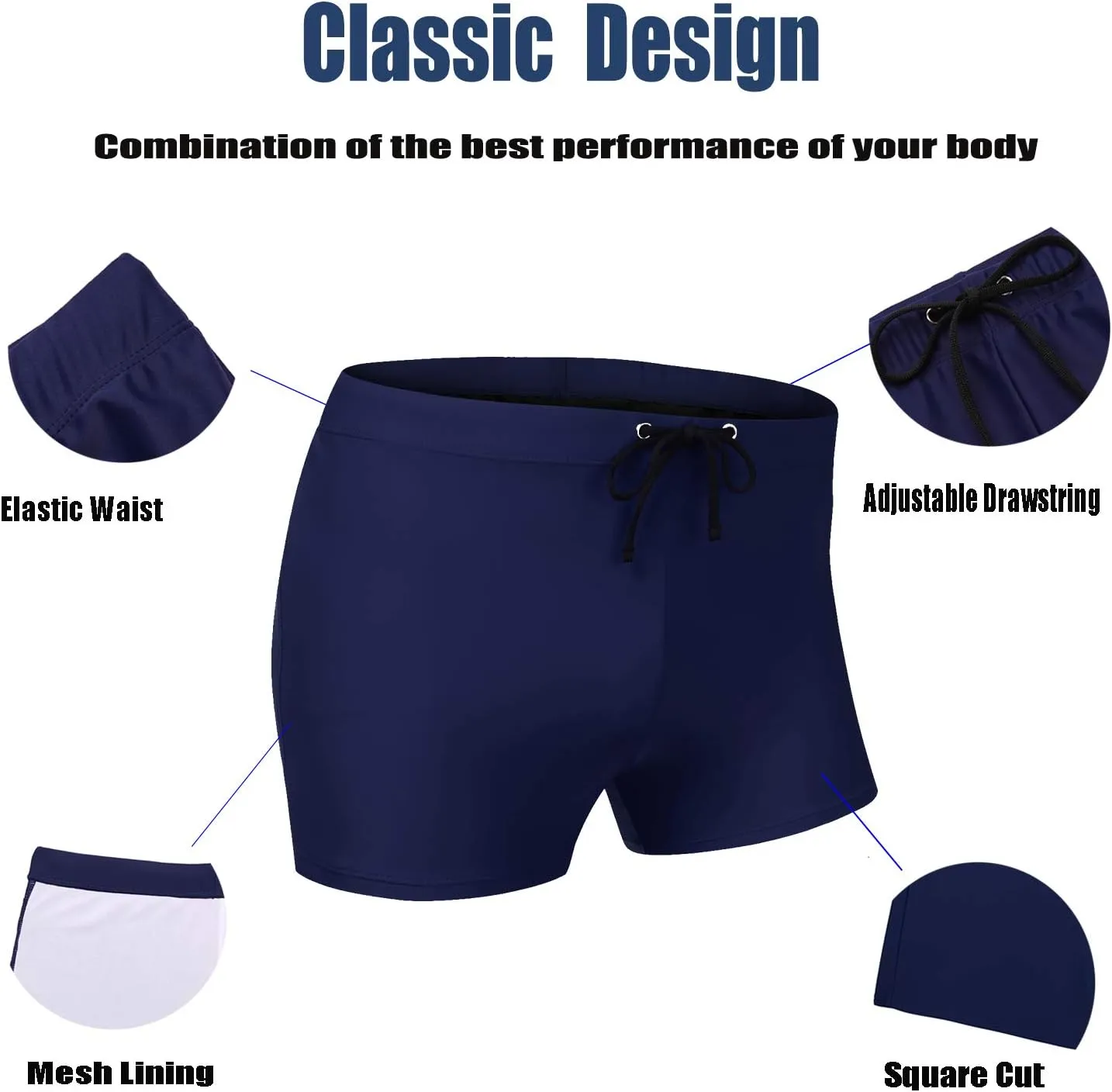 COOFANDY Men's Swimsuit Camo Quick Dry Mens Swimming Shorts Trunks with Pockets