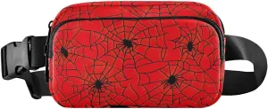 Cool Black Spiders Red Belt Bag Fashion Waist Pack Crossbody Bags Belt Bag Mens Travel Fanny Pack