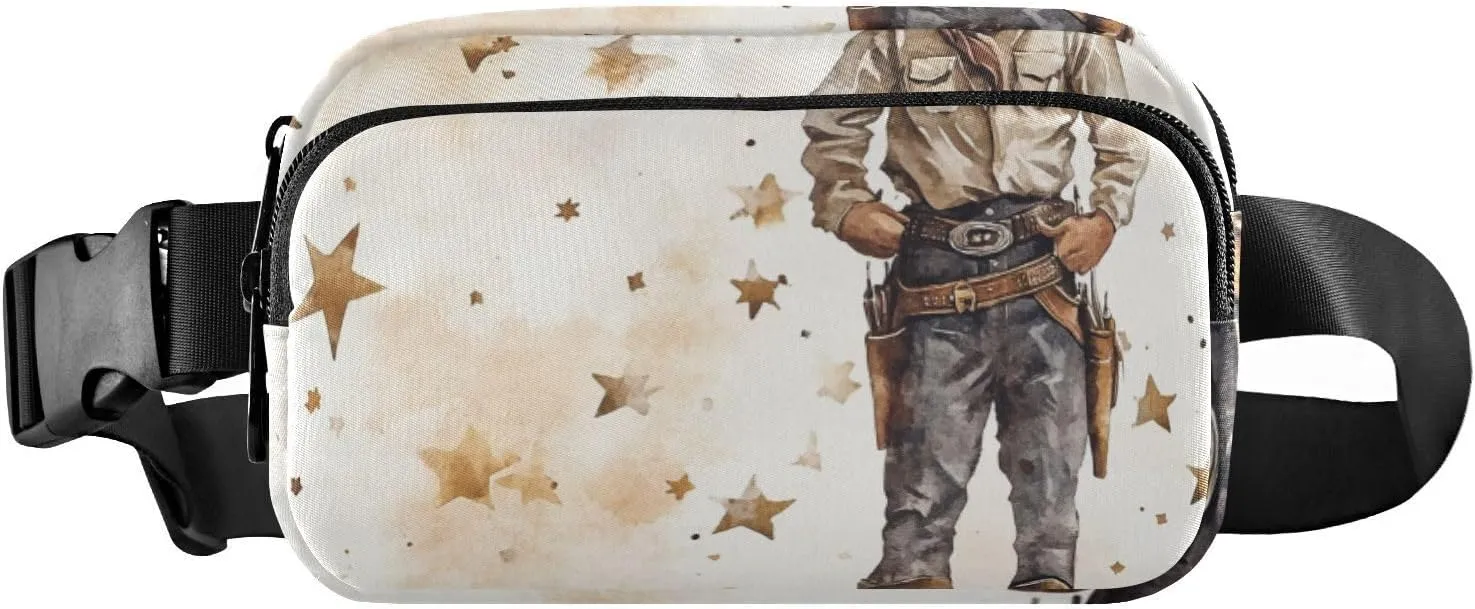 Cool Cowboy Primitive Charm Cute Fanny Pack Waist Bag for Women Men Teenagers Water Resistant Bum Bag Belt with Adjustable Strap for Travel Shopping Running