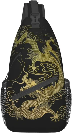 Cool Dragon Crossbody Bags for Women Men Red Dragon Sling Bag Backpack Casual Chest Bag with Adjustable Shoulder Strap