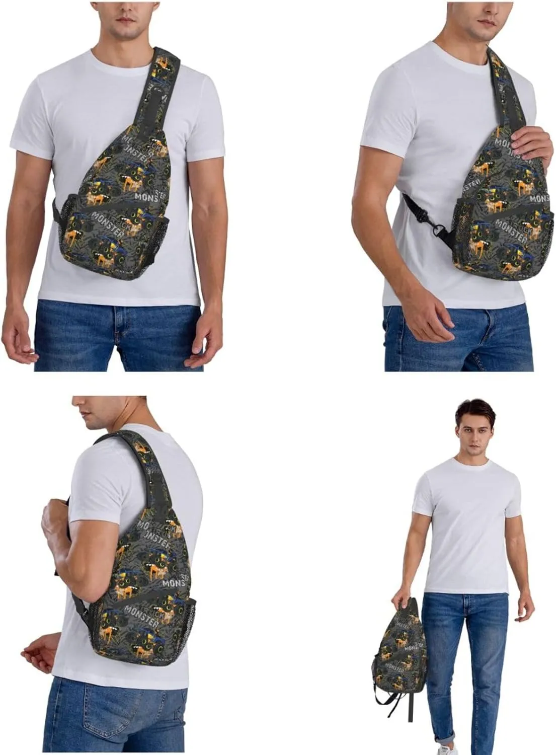 Cool Trucks Sling Backpack Chest Bag Crossbody Shoulder Bag Gym Cycling Travel Hiking Daypack For Men Women
