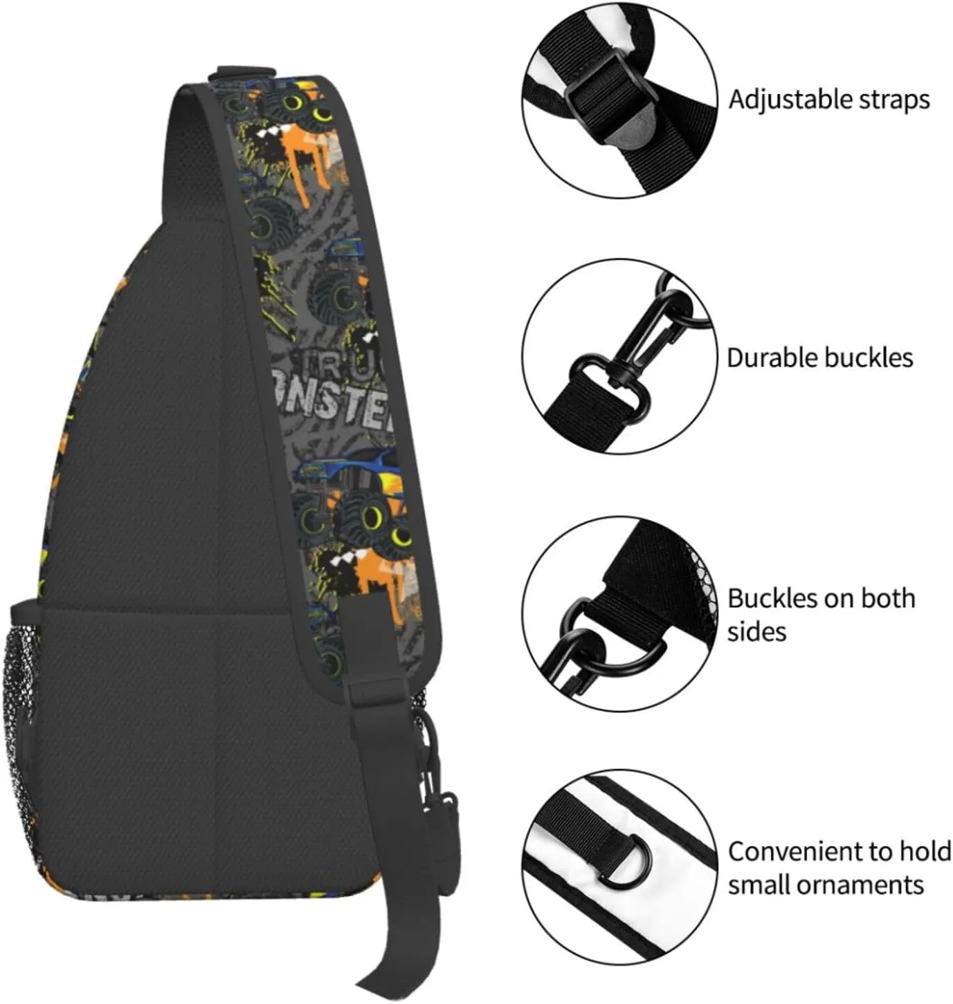 Cool Trucks Sling Backpack Chest Bag Crossbody Shoulder Bag Gym Cycling Travel Hiking Daypack For Men Women