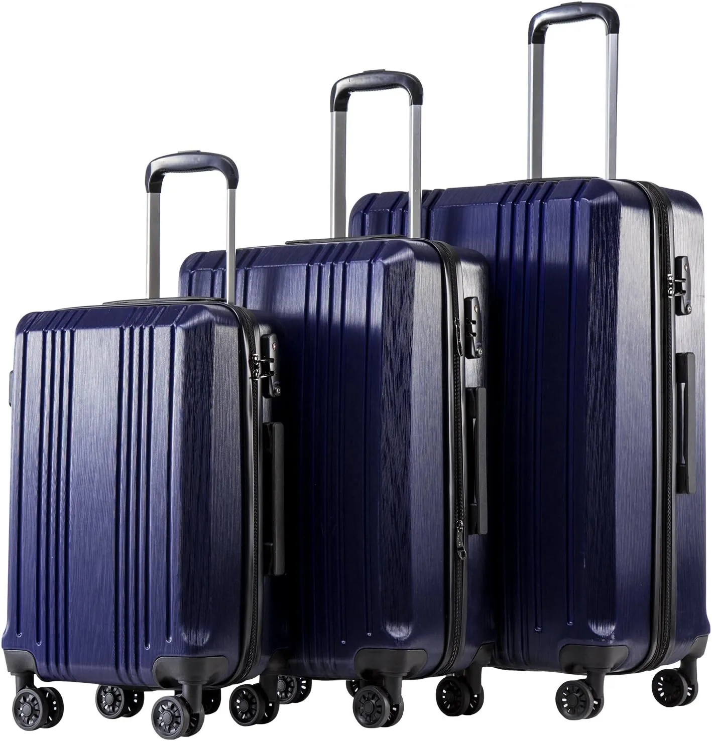 Coolife Luggage Expandable Suitcase PC ABS 3 Piece Set with TSA Lock Spinner 20in24in28in