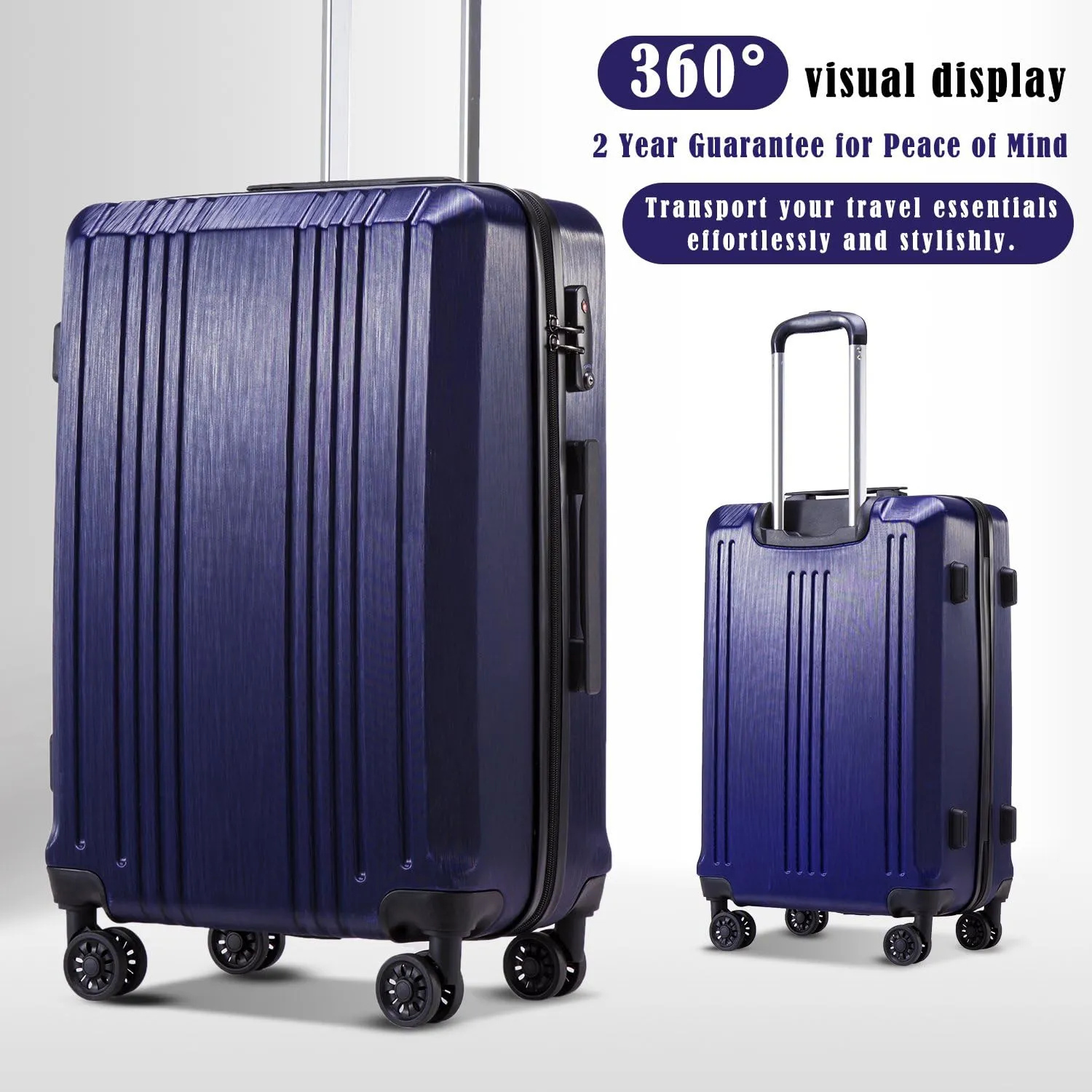 Coolife Luggage Expandable Suitcase PC ABS 3 Piece Set with TSA Lock Spinner 20in24in28in