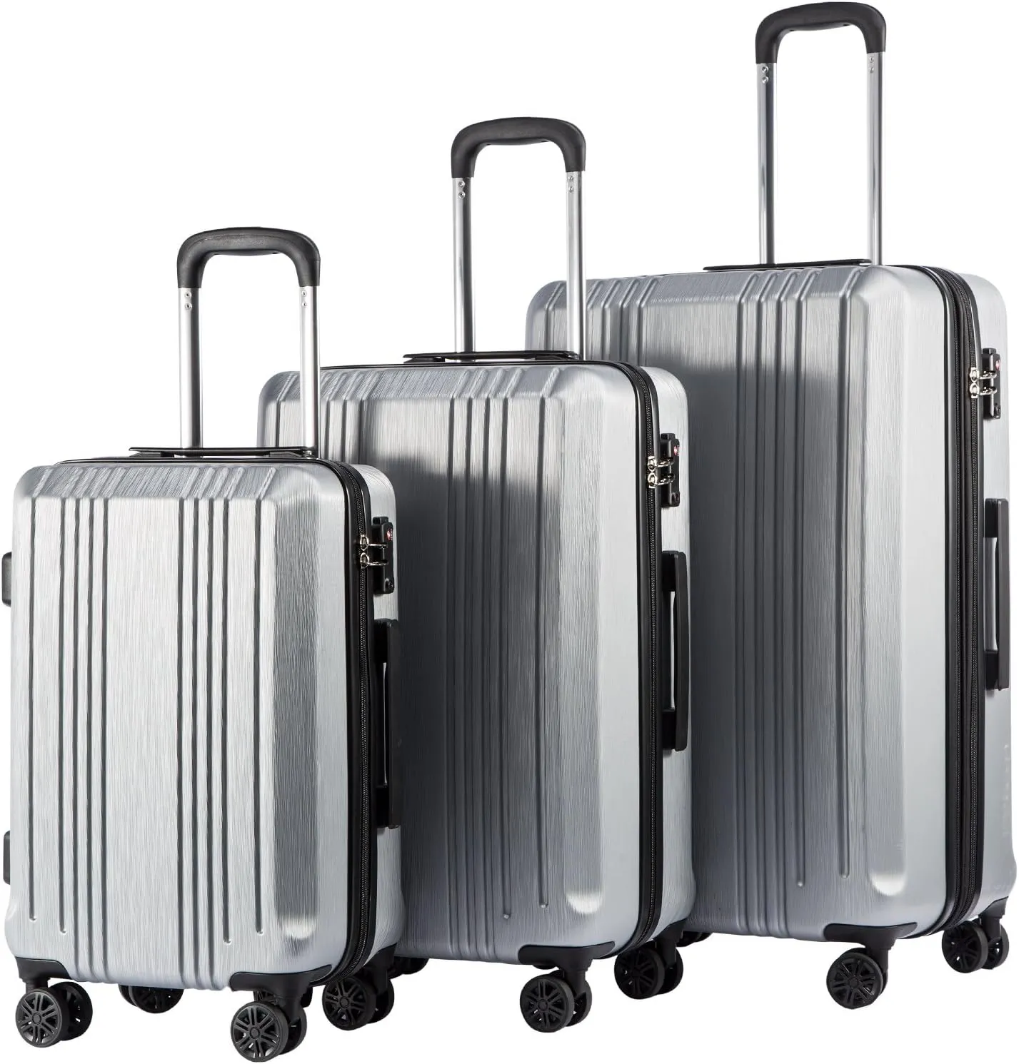 Coolife Luggage Expandable Suitcase PC ABS 3 Piece Set with TSA Lock Spinner 20in24in28in